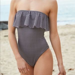 Flounce One Piece Gingham Swimsuit